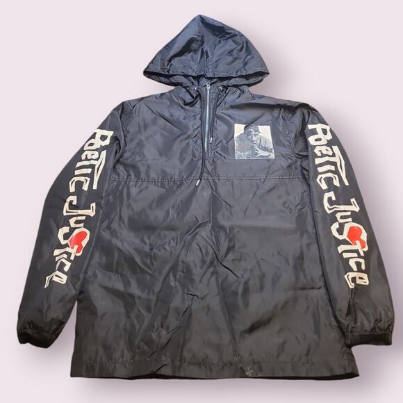 Chemistry Men’s Tupac Poetic Justice Windbreaker Hoodie Jacket Size M EUC - Picture 2 of 10